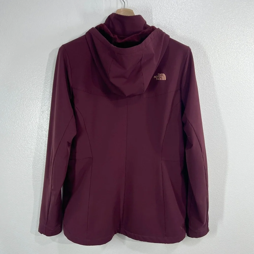 The North Face Shelbe Raschel Hooded Jacket Women's XL Burgundy Fleece Softshell - Picture 3 of 9